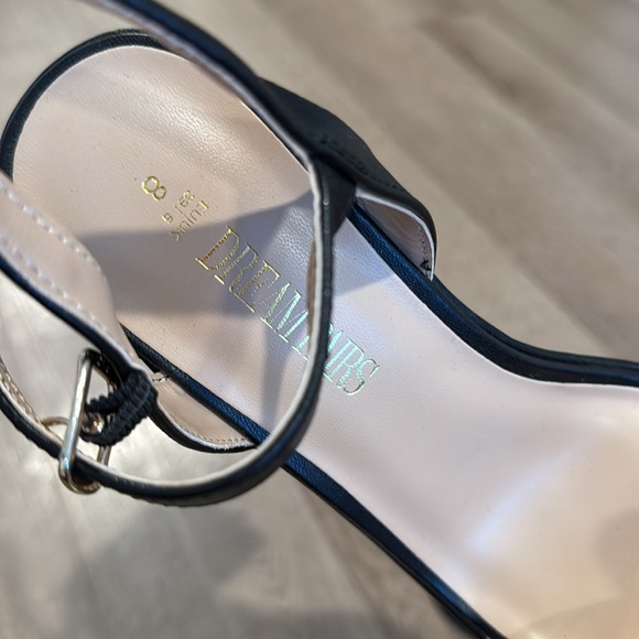 Black Ankle Strap Block Heels 8 - Picture 7 of 8